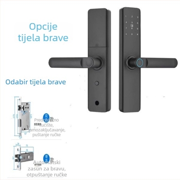 Model 009: Pametna brava s otiskom prsta i lozinkom za drvena vrata — aluminijska legura, za unutarnja vrata