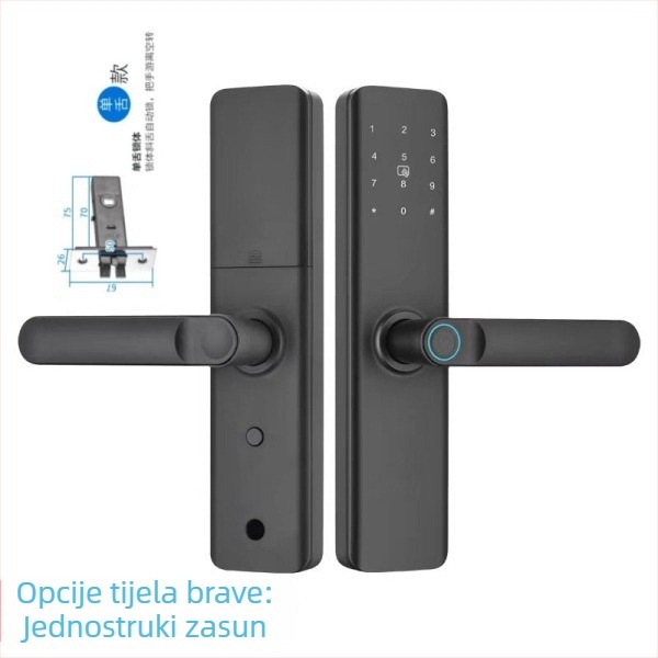 Model 009: Pametna brava s otiskom prsta i lozinkom za drvena vrata — aluminijska legura, za unutarnja vrata