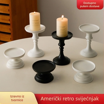 Svečnjak - američki retro foto rekvizit za stol, dekoracija stola s aromatičnom svijećom, prikaz rimske kolone