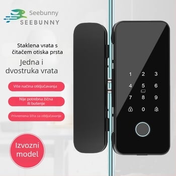 Staklena vrata s otiskom prsta i lozinkom — kontrola pristupa u uredu, bez rama ili s ramenom, jedno- ili dvokrilno otvaranje, kapacitet otisaka 100, >200000 otvaranja, vrijeme skeniranja 0,02 s