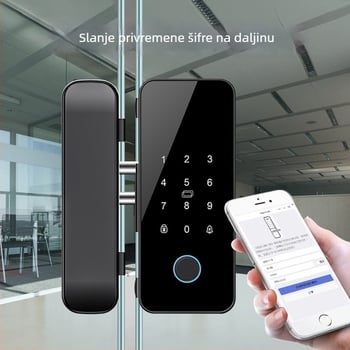 Staklena vrata s otiskom prsta i lozinkom — kontrola pristupa u uredu, bez rama ili s ramenom, jedno- ili dvokrilno otvaranje, kapacitet otisaka 100, >200000 otvaranja, vrijeme skeniranja 0,02 s