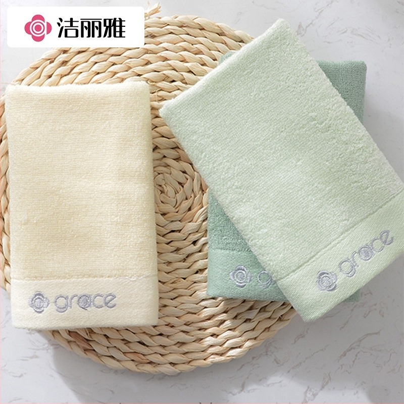 Dječja kvadratna maramica za lice od bambusovih vlakana, s izvezenim logom, 60g, 32 vlakna, slub pređa