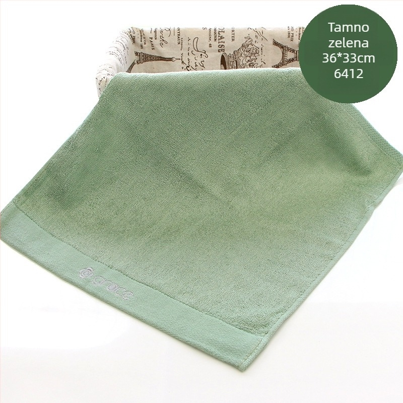 Dječja kvadratna maramica za lice od bambusovih vlakana, s izvezenim logom, 60g, 32 vlakna, slub pređa