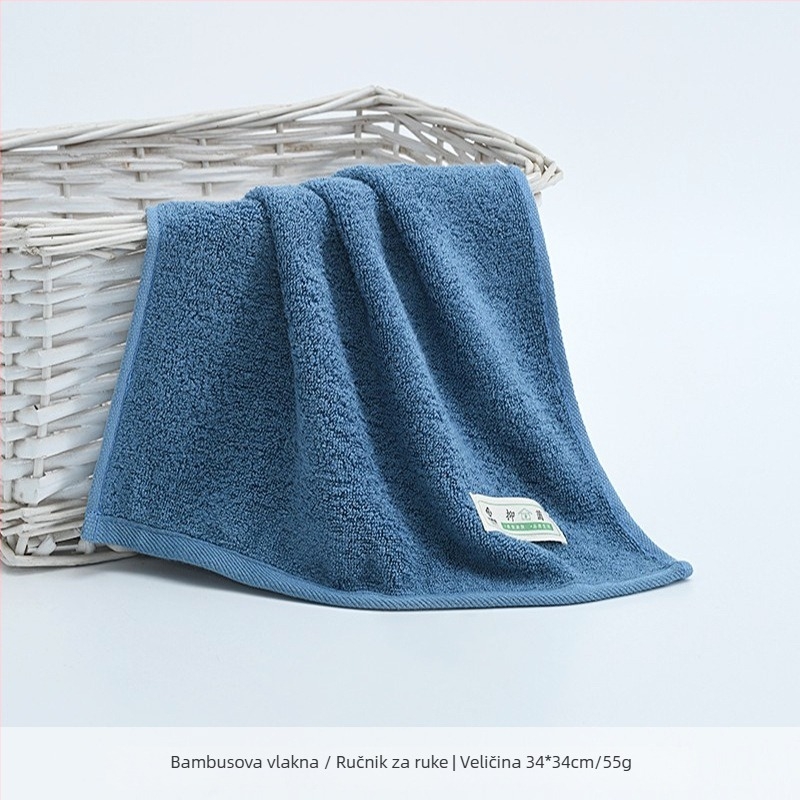 Dječja kvadratna maramica za lice od bambusovih vlakana, s izvezenim logom, 60g, 32 vlakna, slub pređa