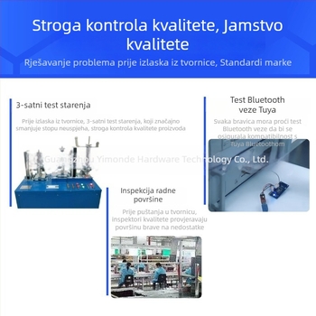 Sferna pametna brava za unutarnja drvena vrata s lozinkom i otiskom prsta, Bluetooth upravljanje preko aplikacije, kapacitet pohrane otisaka 50, više od 100000 otključavanja, skeniranje 0,1 s, radna temperatura -20°C do 55°C, DC napajanje