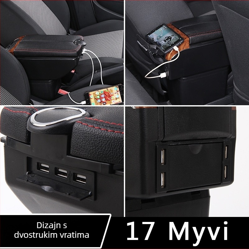 Xinbote središnji pretinac za naslon za ruke Perodua Myvi, plastika, težina 2,5 kg, prilagodba i podrška za ugradnju