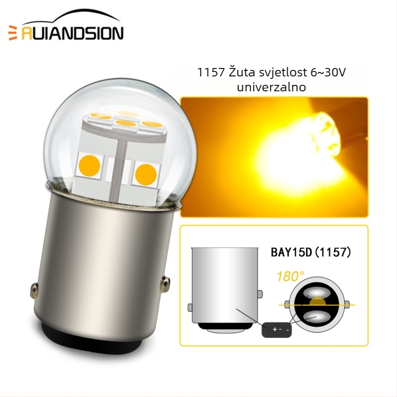 Automobilska LED svjetla za skretanje i vožnju unatrag, 3030×12 LED, model 1156/1157, 12V, 6W, 6500K
