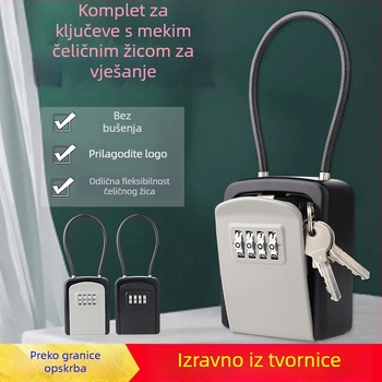Kutija za ključeve s 4-znamenkastim mehaničkim kodom, aluminijske legure, model G10-2, debljina zaključne šipke 6, za tvrtke za dekoracije, gradilišta, hotele i smještaj