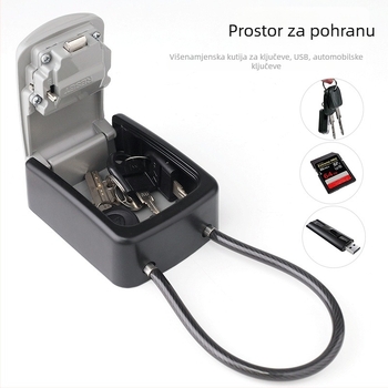 Kutija za ključeve s 4-znamenkastim mehaničkim kodom, aluminijske legure, model G10-2, debljina zaključne šipke 6, za tvrtke za dekoracije, gradilišta, hotele i smještaj