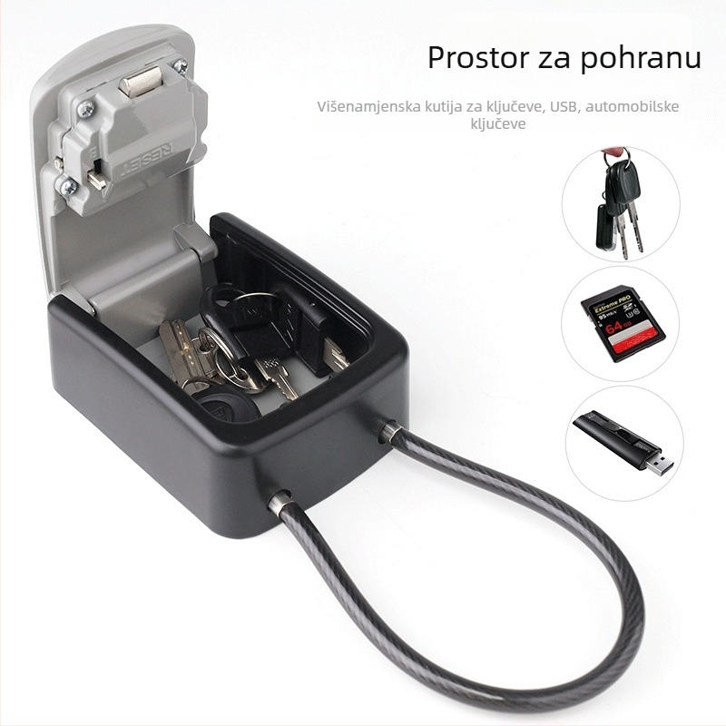 Kutija za ključeve s 4-znamenkastim mehaničkim kodom, aluminijske legure, model G10-2, debljina zaključne šipke 6, za tvrtke za dekoracije, gradilišta, hotele i smještaj