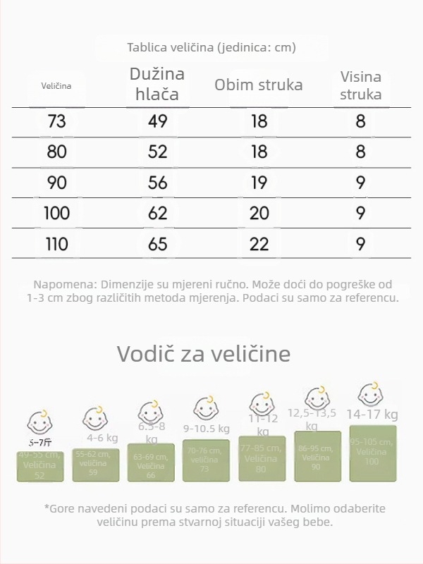 Beilun 100% pamuk novorođenčadi hlače s visokim strukom i otvorom između nogu, za proljeće i jesen