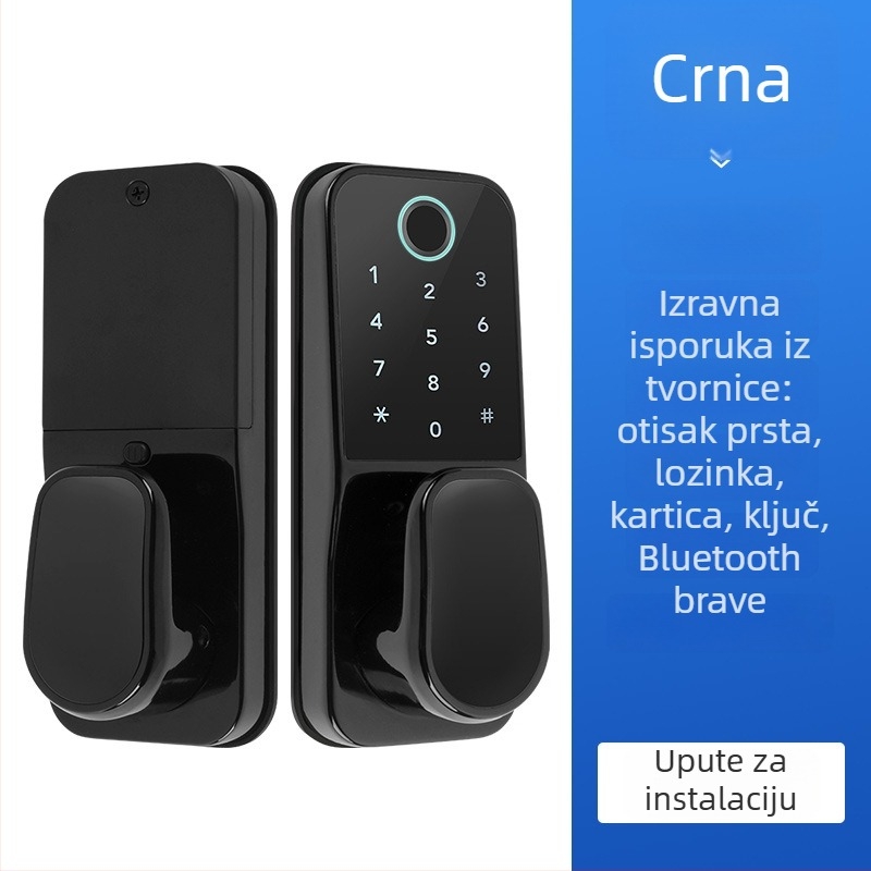 FM09 Pametna brava s otiskom prsta, Bluetooth, lozinkom i karticom za drvena vrata (unutarnja) – pohranjivanje 100 otisaka, >100000 otključavanja, skeniranje <0,5 s, 1:N usporedba