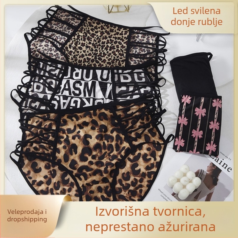 Ženske gaćice Ice Silk, prozračne, s otvorima, visokim strukom, podižu bokove