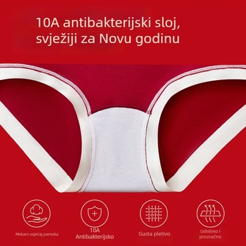 Ženske pamučne gaćice sa srednjim pojasom, antibakterijske, prozračne, s motivom zodijaka godine