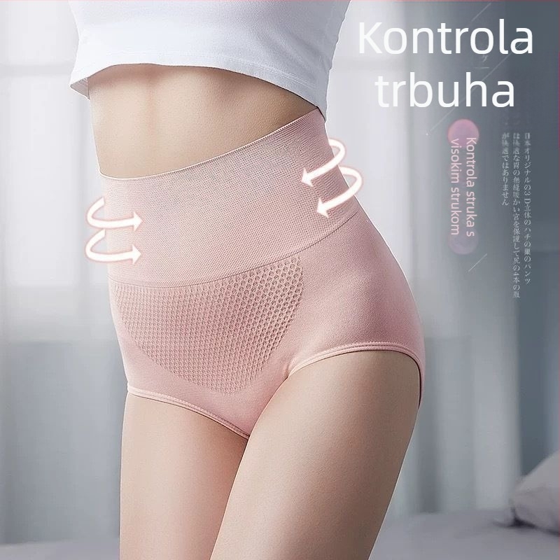 Bešavne ženske gaćice s visokim strukom, medonosna tekstura, kontrola trbuha, podizanje stražnjice, modalna podstava; materijal: spandeks