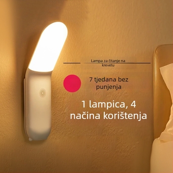 Lampa za čitanje pored kreveta s dodirnim prekidačem, noćna lampica, osnovno osvjetljenje, CRI ≤70, napajanje utičnicom, jednostavan moderan dizajn
