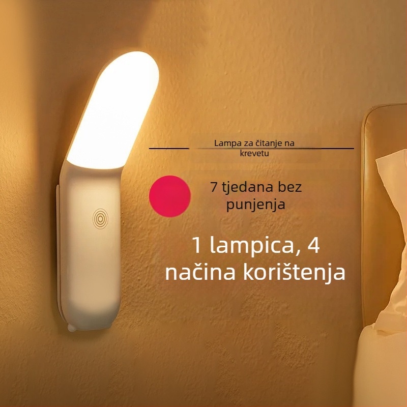 Lampa za čitanje pored kreveta s dodirnim prekidačem, noćna lampica, osnovno osvjetljenje, CRI ≤70, napajanje utičnicom, jednostavan moderan dizajn