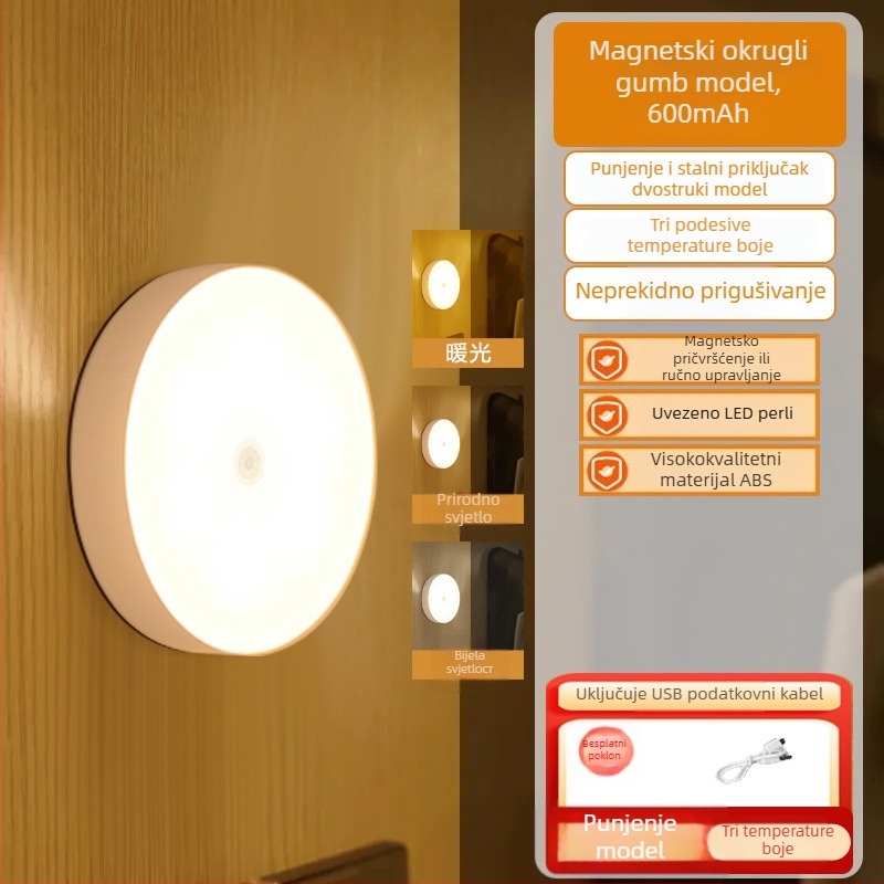 Lampa za čitanje pored kreveta s dodirnim prekidačem, noćna lampica, osnovno osvjetljenje, CRI ≤70, napajanje utičnicom, jednostavan moderan dizajn
