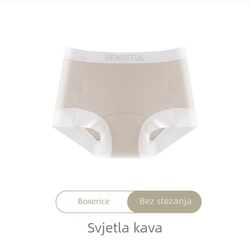 Novi stil ženskih pamuk bokserica, prozračnih, s produženom preponom, srednji pojas, velike veličine, pokriće bokova, jednobojna s tekstom