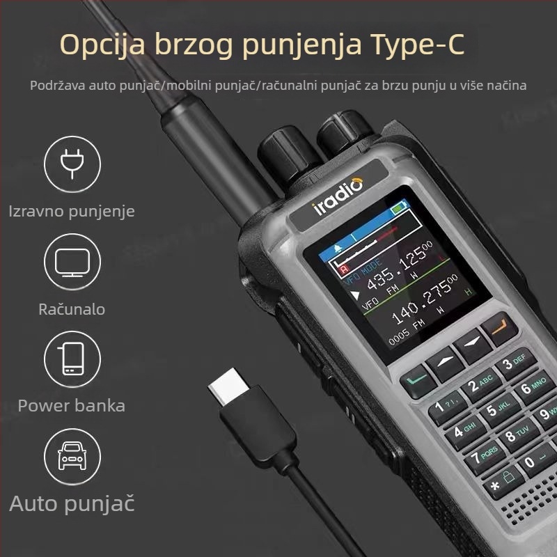 Walkie Talkie UV99, 15W visoke snage, jednim pritiskom za frekvenciju, domet 10–50 km, baterija 2400mAh