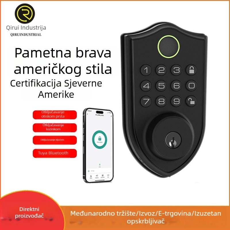 Pametna brava za kuću s otiscima prsta i lozinkom – pohranjeno 50 otisaka, otključavanje <0,3 s, FAR <3/100000, FRR <1/10000, radna temperatura -20 do 60°C