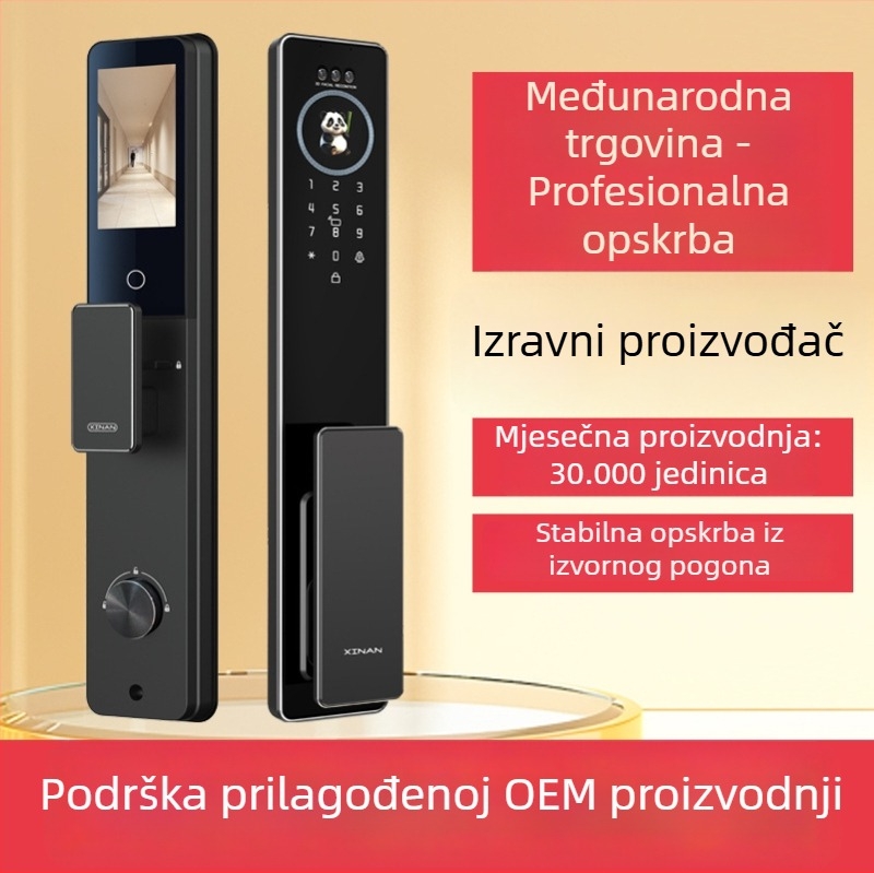 Pametna brava s vidljivim zaslonom, dlanova vena i otisak prsta, WiFi daljinsko otključavanje, digitalni kod, pohrana 30 otisaka prsta