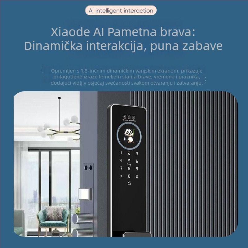 Pametna brava s vidljivim zaslonom, dlanova vena i otisak prsta, WiFi daljinsko otključavanje, digitalni kod, pohrana 30 otisaka prsta