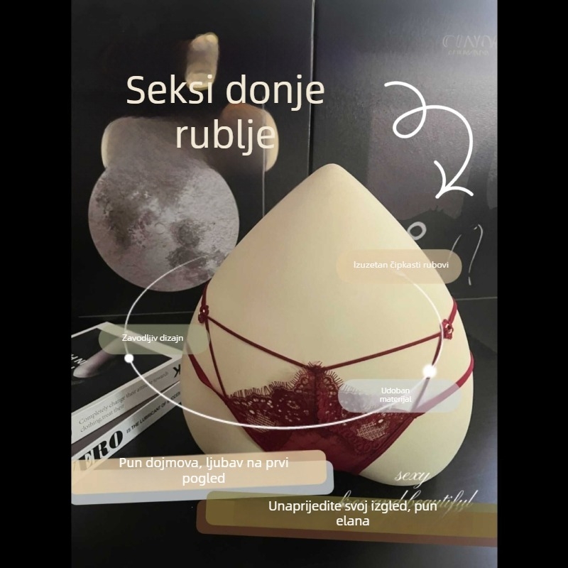 Ženske gaćice od najlona s čipkastom mrežom, izrezima, niski struk, pamuk