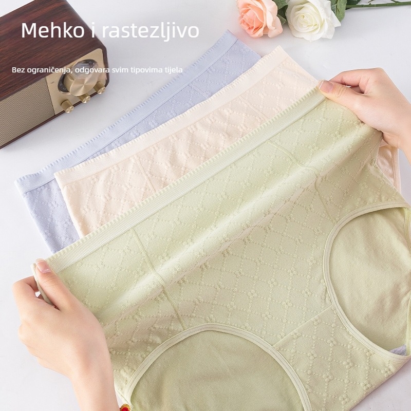 Ženske gaćice visokog struka, prozračne i antibakterijske, 95–100% pamuk, za sve sezone