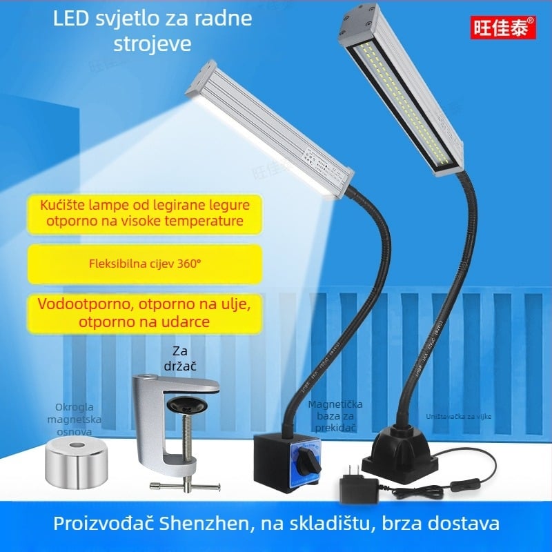 LED radno svjetlo za strojeve s dugim ramenom, vodootporno, magnetska baza, 220V/24V/36V
