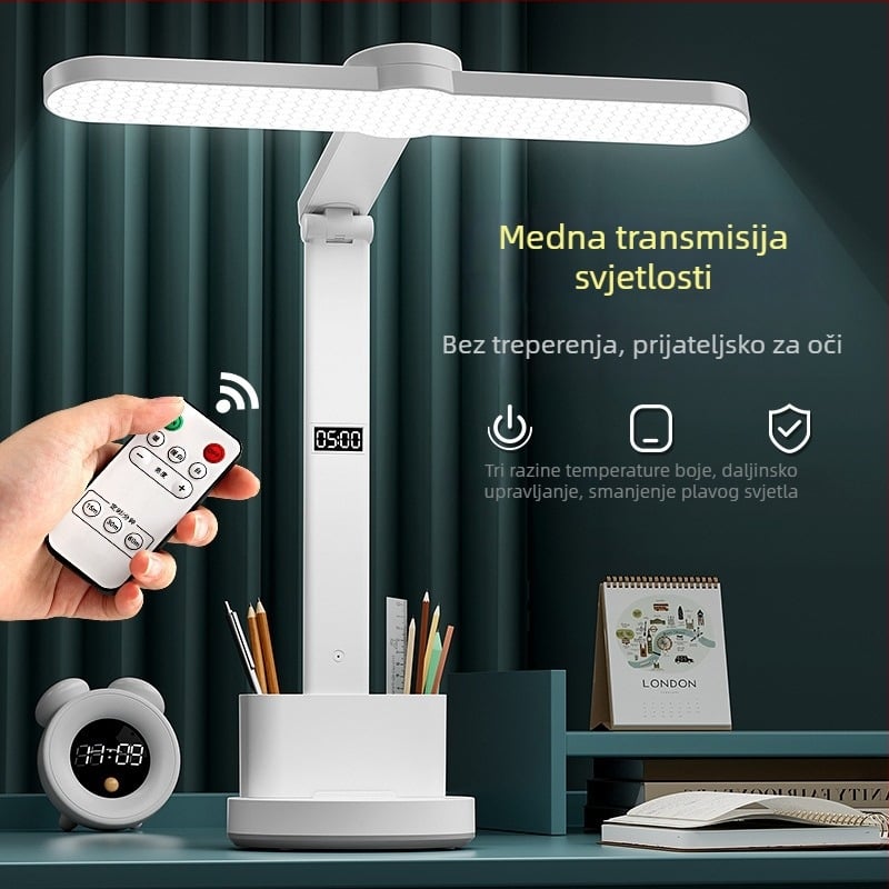 Stolna lampa za učenje s zaštitom očiju, 6-10W ugrađena baterija, dodirni prekidač, inteligentna kontrola, CRI ≥95