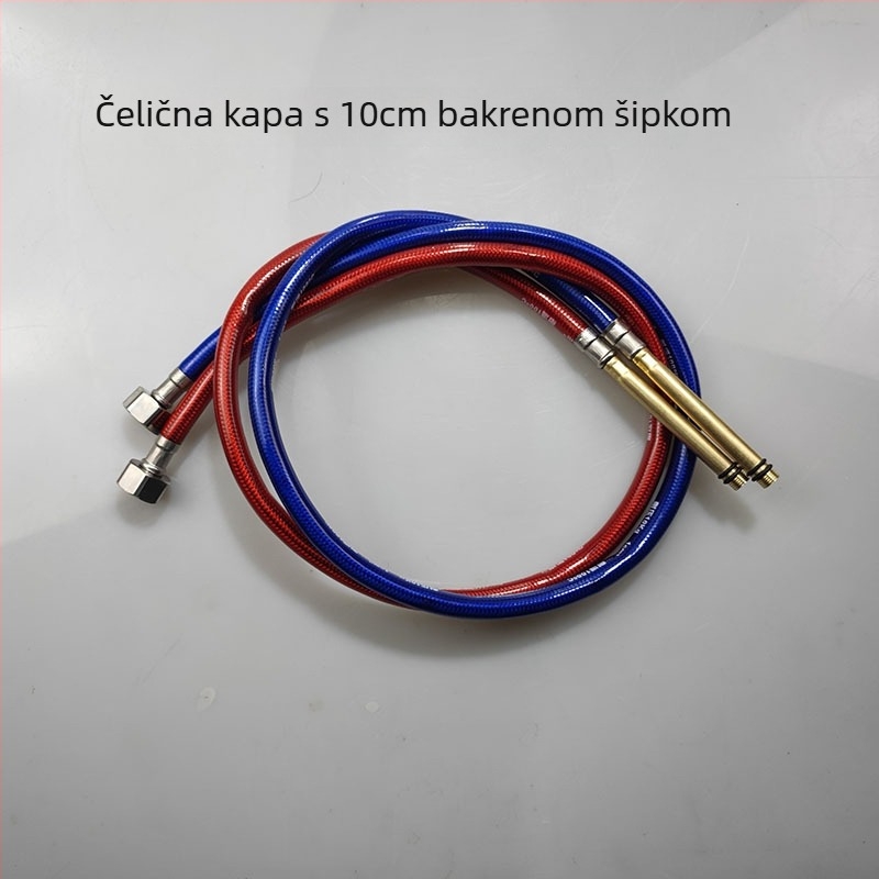 Cijev za ulaz vode na slavinu, pletena metalna šuplja, otporna na eksplozije, Pengling, cijev s plastičnim premazom, materijal bakar-čelik, tlak 1 MPa