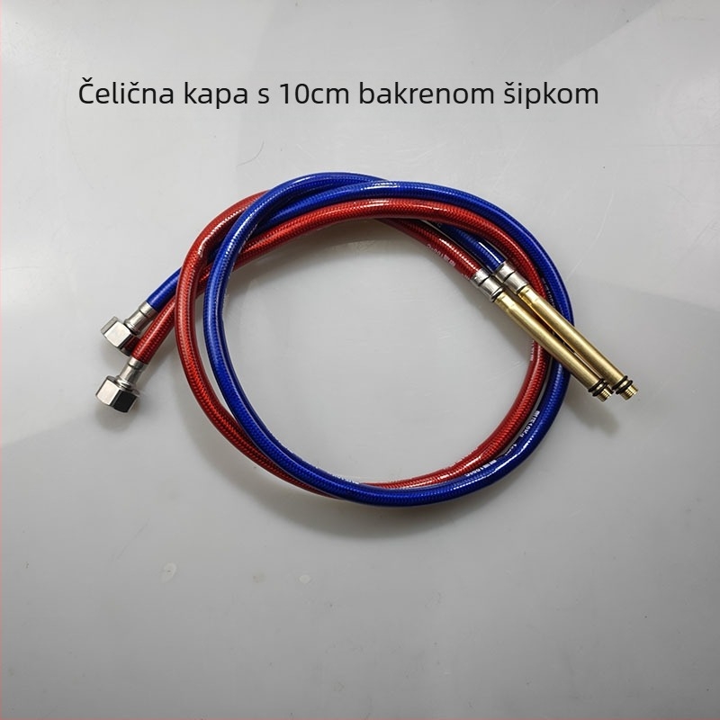 Cijev za ulaz vode na slavinu, pletena metalna šuplja, otporna na eksplozije, Pengling, cijev s plastičnim premazom, materijal bakar-čelik, tlak 1 MPa