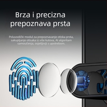 Pametan elektronički brava za vrata s prepoznavanjem lica, otiska prsta i lozinkom, vidljivo mačje oko cat-eye prozorčić, daljinsko otključavanje, 200 otisaka prstiju, skeniranje <0,5 s, DC napajanje
