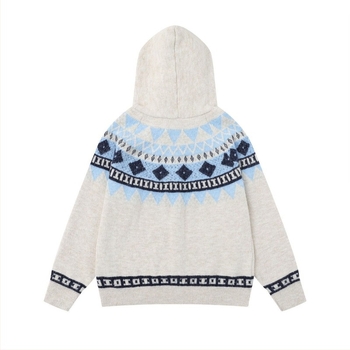 Pleteni pulover s kapuljom, unisex, smjesa akrila i poliestera, dugi rukavi