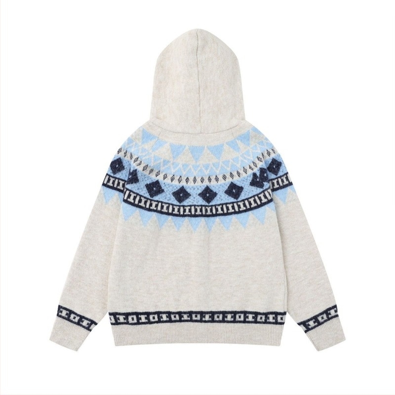 Pleteni pulover s kapuljom, unisex, smjesa akrila i poliestera, dugi rukavi