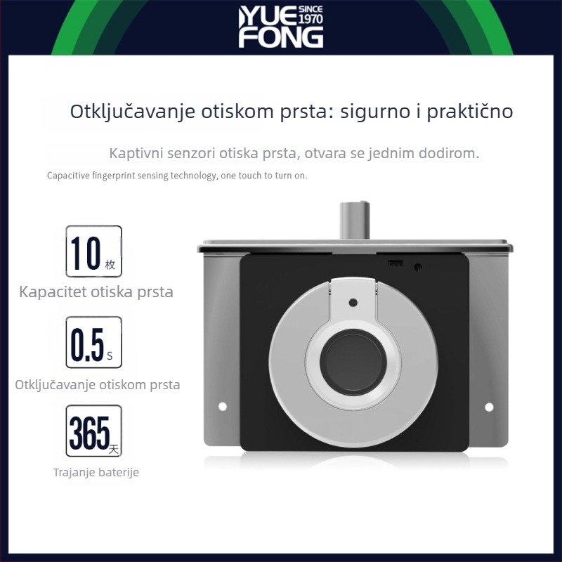 Pametno zaključavanje kutije nakita sa senzorom otiska prsta, model DWS9, cinkova legura + ABS, Guangdong Fengmai's, moderan minimalistički dizajn