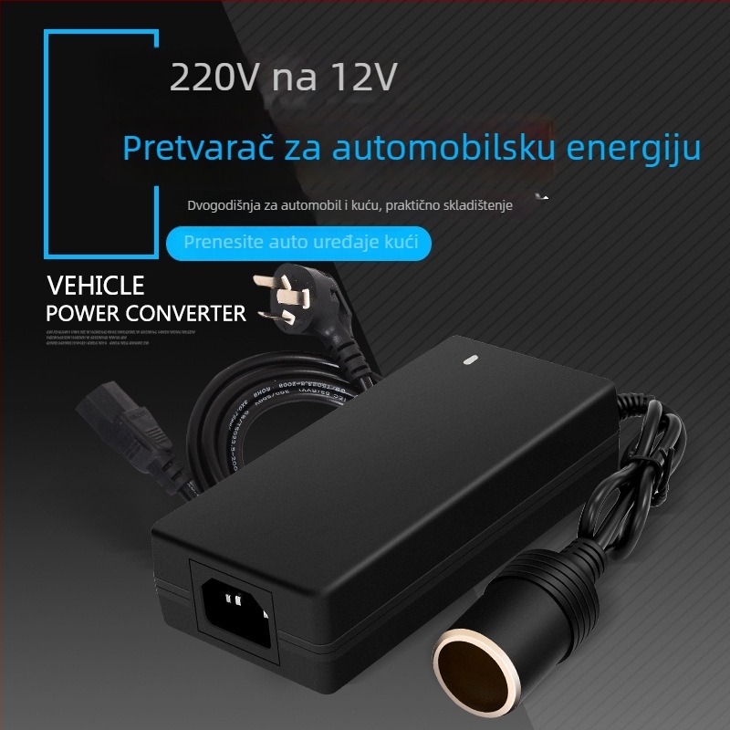 Napunjače pretvarač 220V→12V za automobilsku opremu; adapter za upaljač za kućnu utičnicu, izlaz 6A (72W), Model 1260