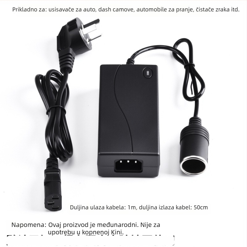 Napunjače pretvarač 220V→12V za automobilsku opremu; adapter za upaljač za kućnu utičnicu, izlaz 6A (72W), Model 1260