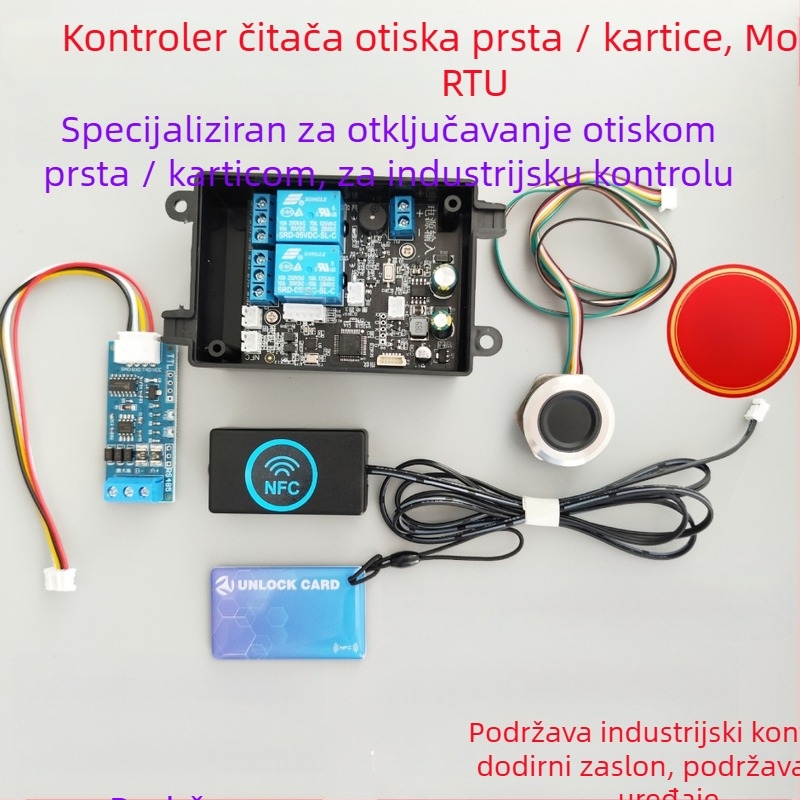 Senzor otiska prsta s Modbus RTU komunikacijom, RS-485 podrškom, industrijski dodirni zaslon, PLC upravljač s relejem
