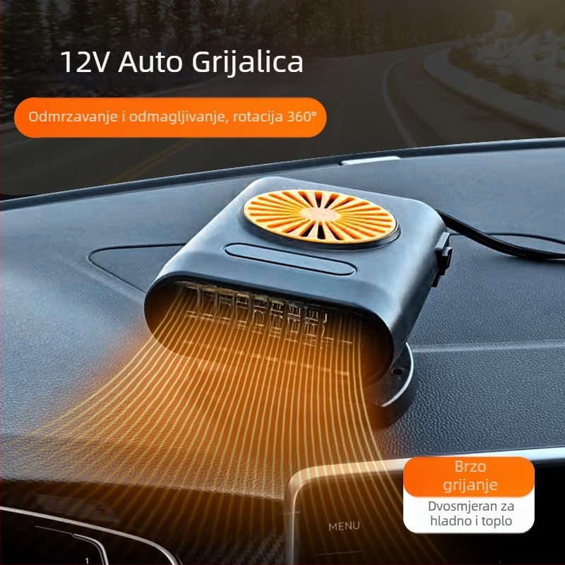 Grijač automobila LX-008: 200W, plast+ABS, odmrzavanje i demistifikacija stakala, grijanje