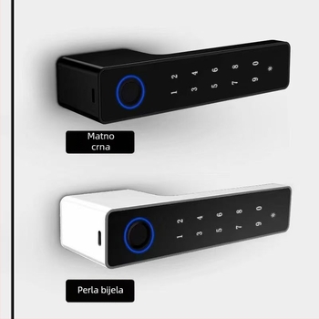T6s Pametna brava za vrata od drva s otiskom prsta i lozinkom, kapacitet otisaka 50, skeniranje ispod 0,5 s, više od 1000 otključavanja, napajanje DC