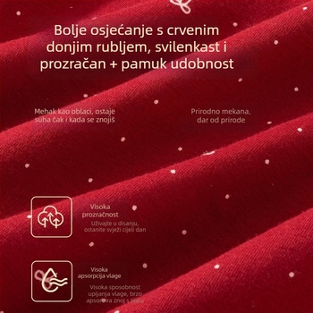 Ženske antibakterijske gaćice sa srednjim pojasom od pamuka, prozračne, pletene