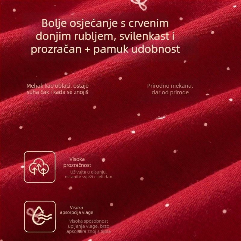 Ženske antibakterijske gaćice sa srednjim pojasom od pamuka, prozračne, pletene
