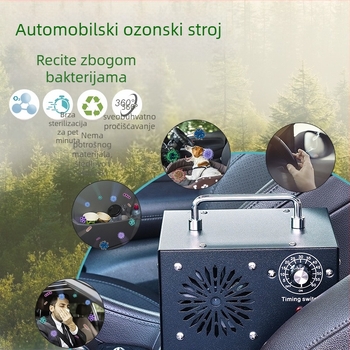 Automobilski ozon generator za dezinfekciju zraka i pročišćavanje, 85W, 12V DC, 15 g/h, model QKU06