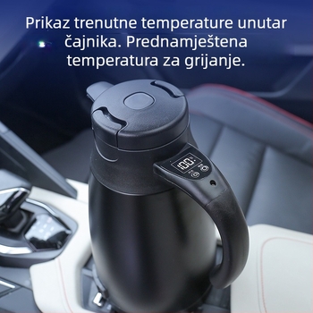 Automobilski kuhalo za vodu 12V/24V, 1200 ml, dvostruki zid od nehrđajućeg čelika, brzo zagrijavanje, model CS-155