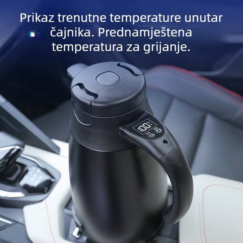Automobilski kuhalo za vodu 12V/24V, 1200 ml, dvostruki zid od nehrđajućeg čelika, brzo zagrijavanje, model CS-155