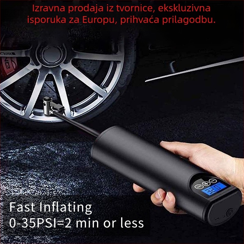 Drugi mali električni uređaji za ugradnju u vozilo HBWL-009 Prijenosna pumpa za zrak visokog tlaka za nužno napuhavanje u auto, noćno osvjetljenje, ABS + aluminij, prilagodljiva obrada