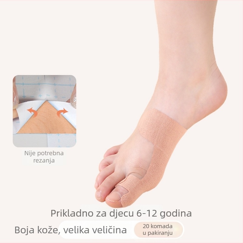Dječji korektor valgusa nožnog prsta s elastičnom trakom – pamučna tekstura, 30 komada, za djecu, za trčanje i košarku