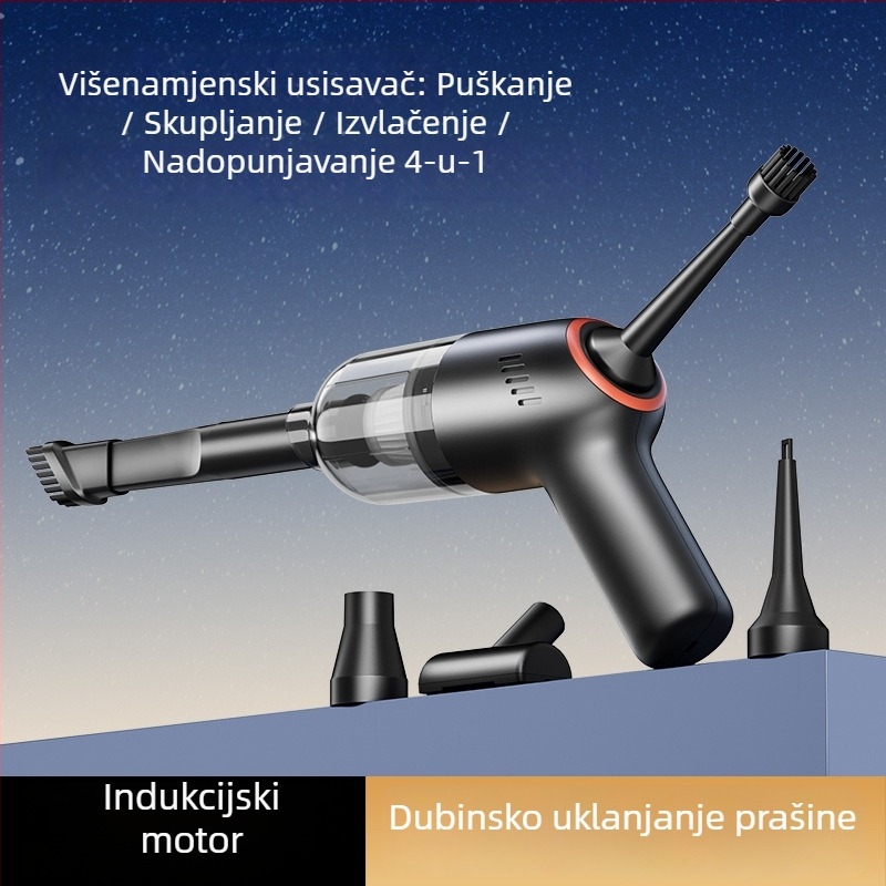 Bežični mini usisavač za auto, ručni, punjenje, 7.4V, 120W, usisna snaga 5500
